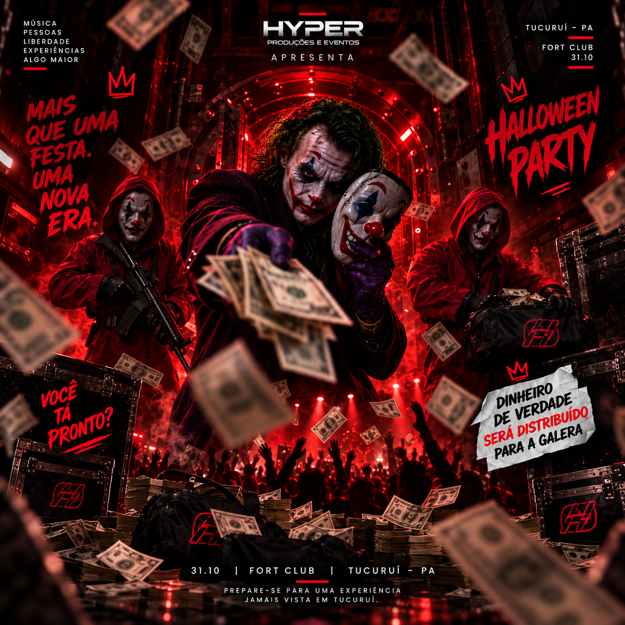 Chuva de dinheiro na Halloween Party HYPER