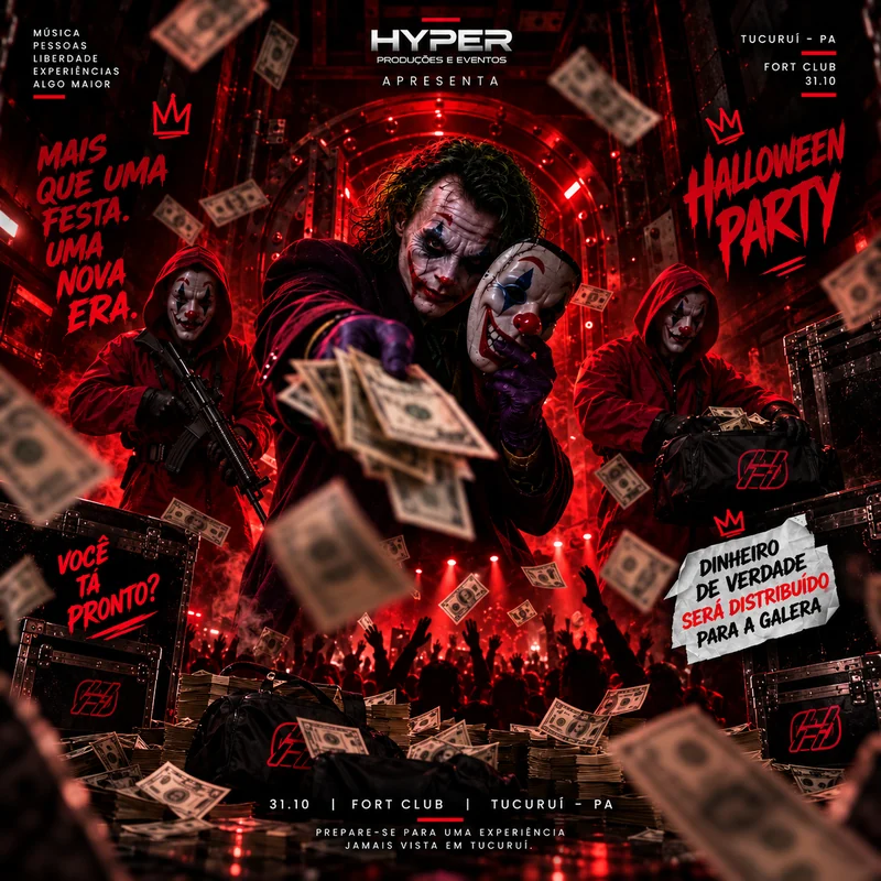 Chuva de dinheiro na Halloween Party HYPER