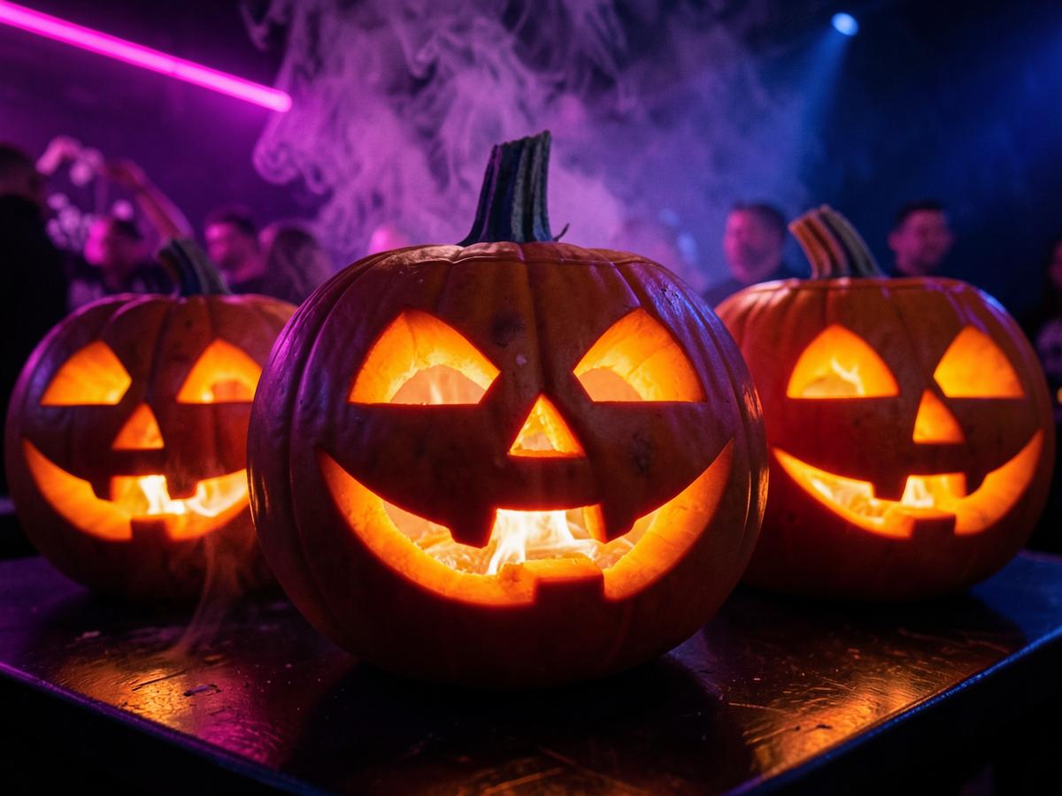Atmosfera visual da Halloween Party HYPER