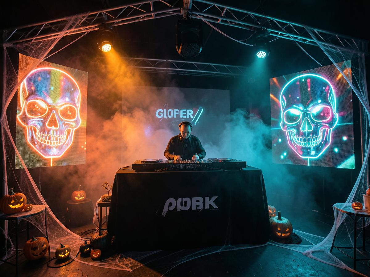 Atmosfera visual da Halloween Party HYPER